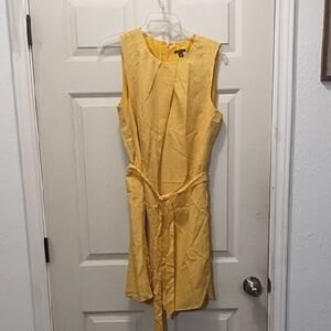 Ann Taylor Yellow  Dress Sleeveless Crew Neck